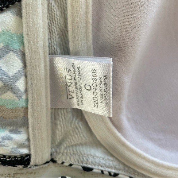 VENUS Tribal Print Black and Turquoise Bikinis size 8 - Picture 7 of 9